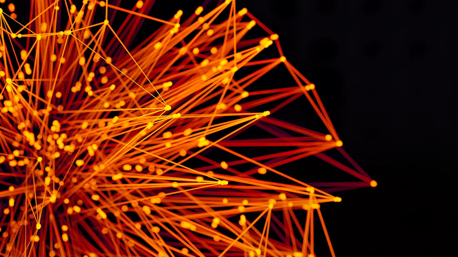Best Identity Threat Detection and Response Tools in 2026 — Vibrant orange lines and dots form an abstract network on a dark…
