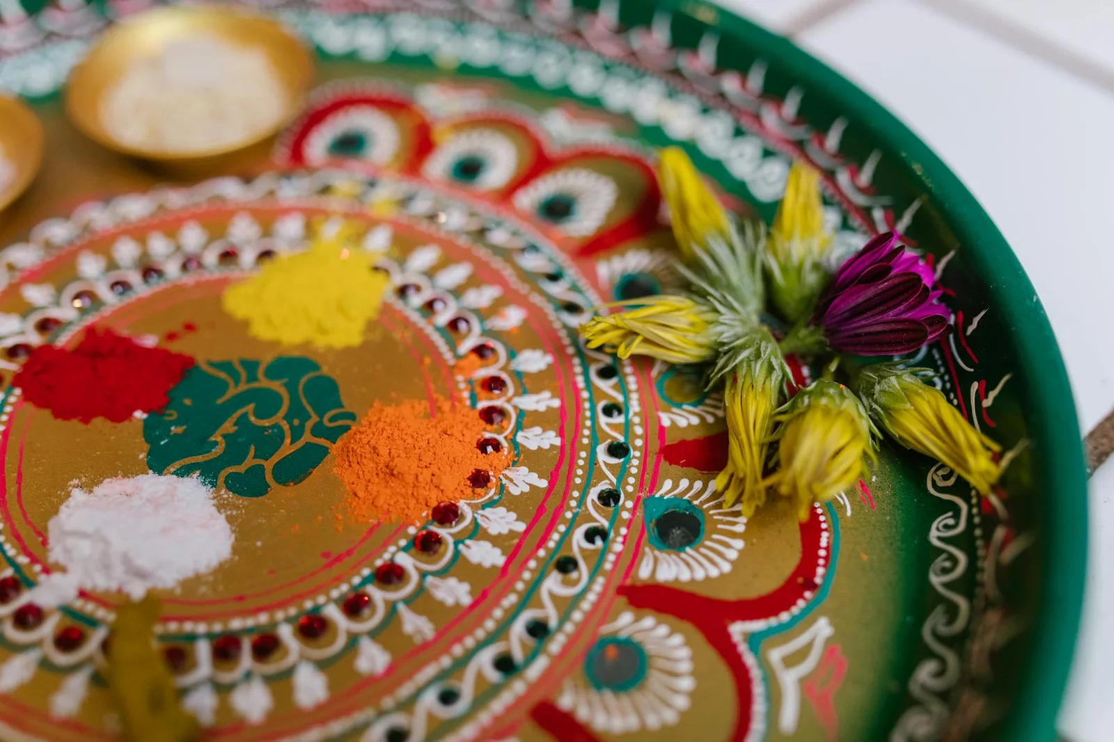 Ceremonial Security: Controls Your Team Performs But Nobody Measures — A colorful and intricate puja thali adorned with vibra…