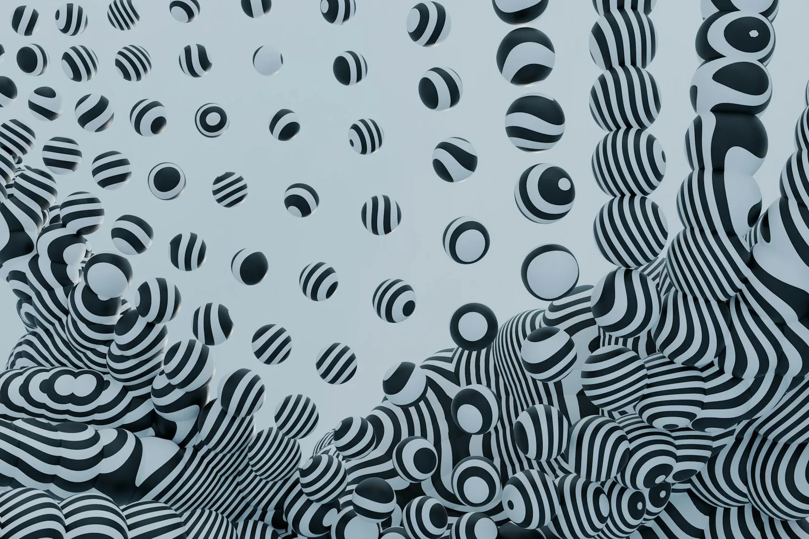 Your Gartner Badge Gets Laughed at in Private Slack Channels — Hypnotic 3D rendering of black and white striped spheres showc…